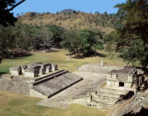 View of the ballcourt in the Main Square, Classic Period